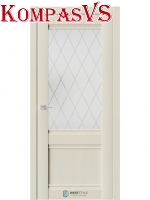 Дверь межкомнатная "CHE 6" лиственница белая (стекло Ромб) - Интернет-магазин Хорошие Двери, Нижний Тагил