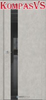 Дверь межкомнатная "IN 2" бетон смоки (Черное стекло) - Интернет-магазин Хорошие Двери, Нижний Тагил