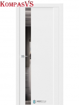 Дверь межкомнатная "F28" Белый Emlaer (Зеркало графит сатинат) - Интернет-магазин Хорошие Двери, Нижний Тагил