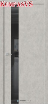 Дверь межкомнатная "IN 2" бетон смоки (Черное стекло) - Интернет-магазин Хорошие Двери, Нижний Тагил