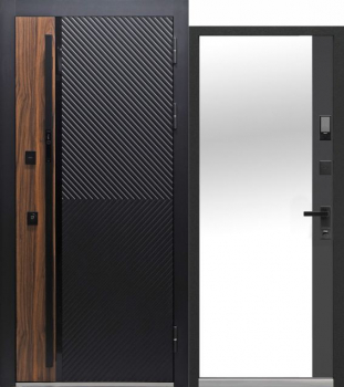 Входная дверь "Luxor 2 мдф Дуб Диагональ зеркало Smart" - Интернет-магазин Хорошие Двери, Нижний Тагил