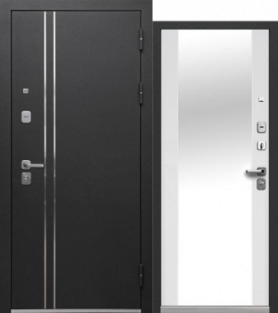 Входная дверь "Luxor Букле Черный зеркало" - Интернет-магазин Хорошие Двери, Нижний Тагил